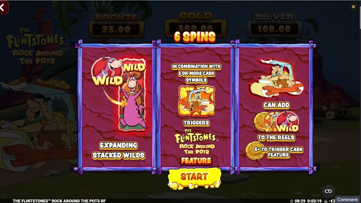 The Flintstones: Rock Around The Pots slot machine interface
